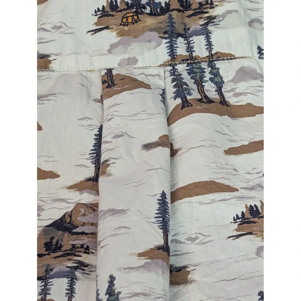 The North Face‎ Mens XX Large Button Up Short Sleeve Shirt Mountain Forest Print